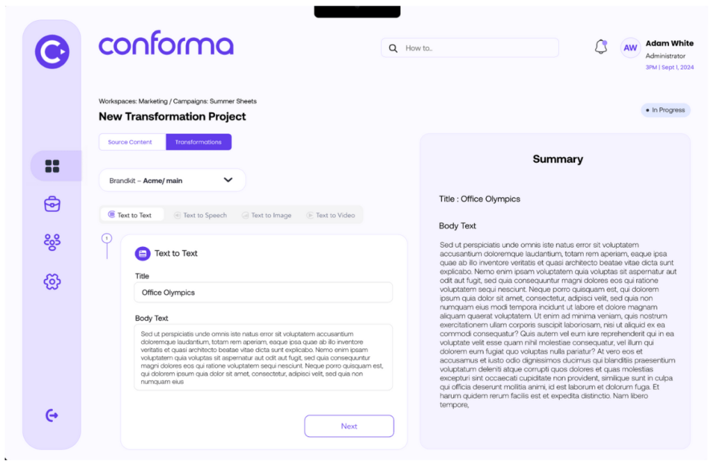 Upload plan text into Conforma