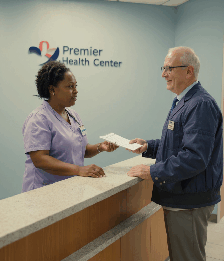 Linda Sullivan with a Patient