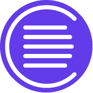 Purple circular icon with lines