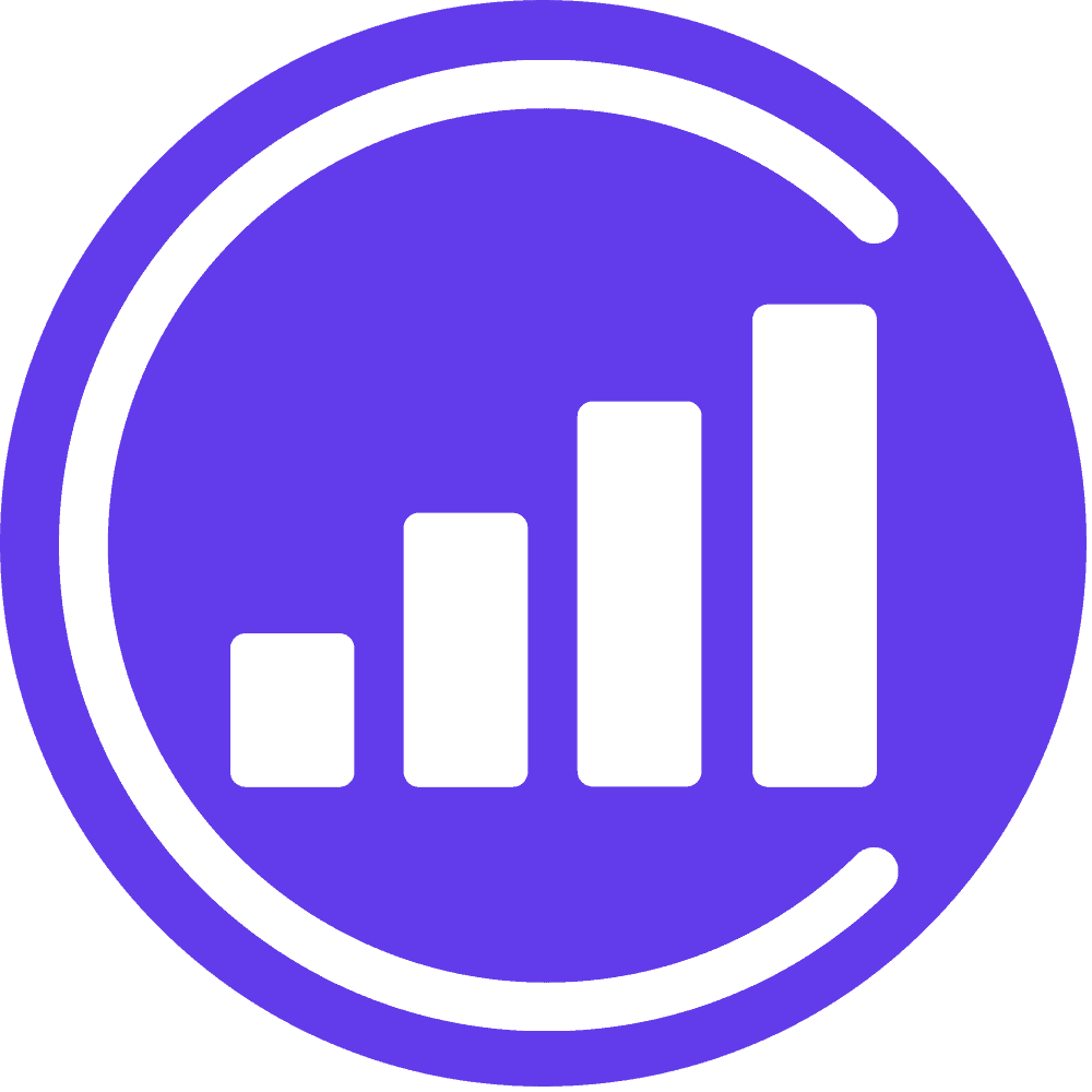 Growing bar chart symbol