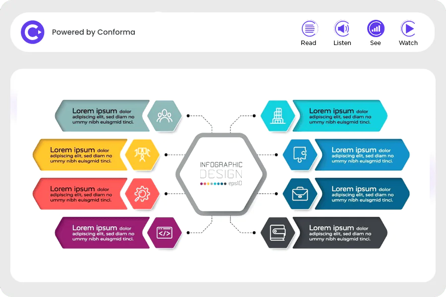 Infographic design with placeholder text